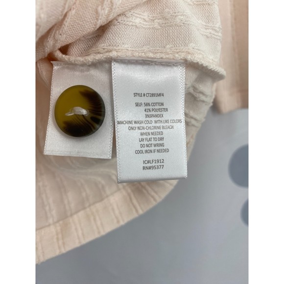 Sanctuary NWT Aiden Button Up Top Pointelle Henley Long Sleeve Pink Medium New - Picture 5 of 7